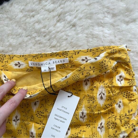 Veronica Beard Taras Ruched Mini Skirt in Sun Multi - Picture 6 of 7